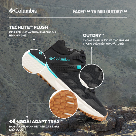 Giày Leo Núi Nữ Columbia Facet™ 75 Mid Outdry™ - Đen