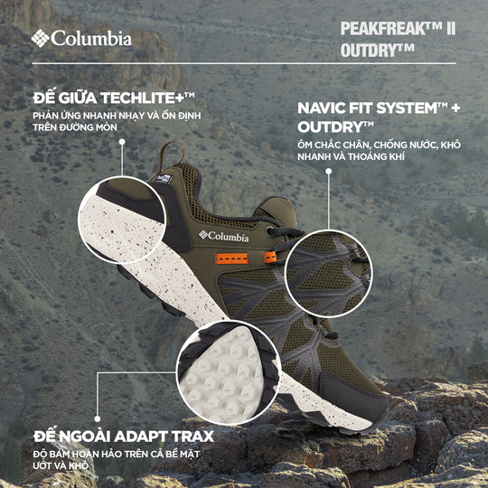 Giày Leo Núi Nam Columbia Peakfreak™ Ii Outdry™ - Xanh Quân Đội