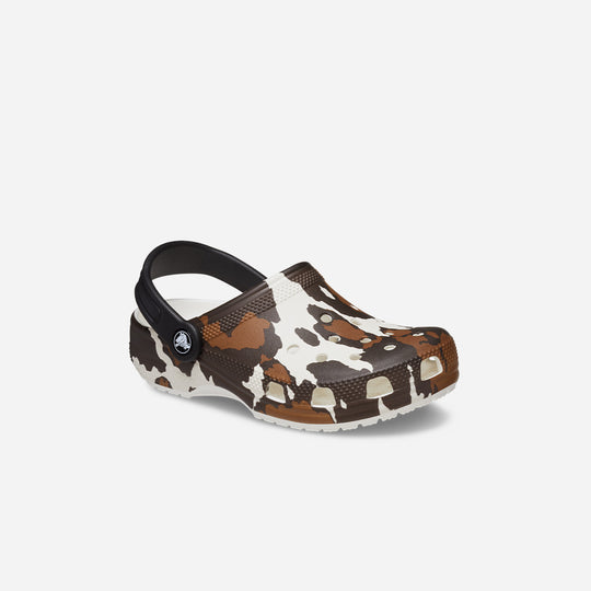 Giày Clog Trẻ Em Crocs Classic Cow Print - Nâu
