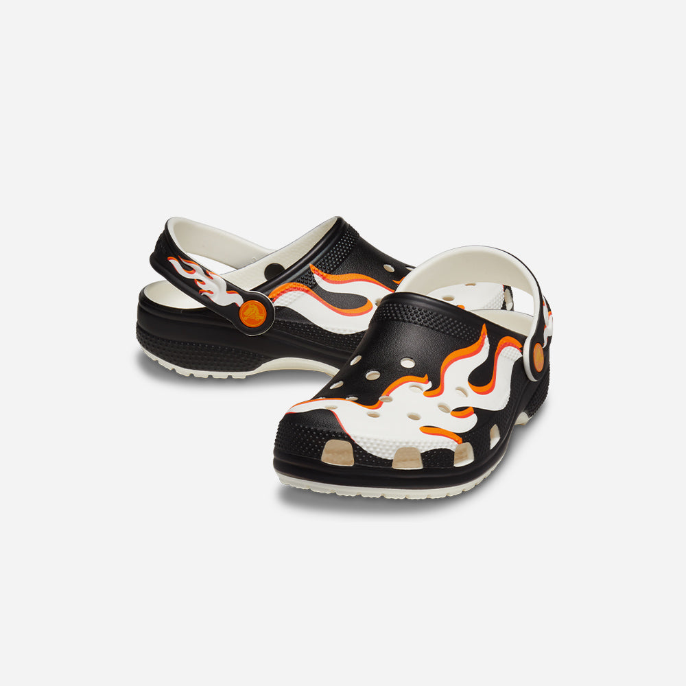 Giày Clog Trẻ Em Crocs Classic Glow Flames - Đen - Supersports Vietnam