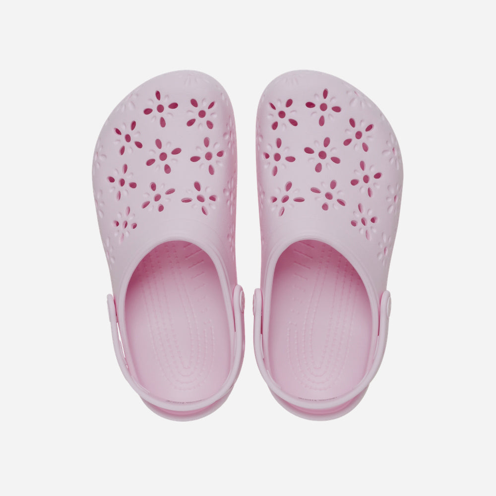 Giày Clog Unisex Crocs Classic Floral Cutout - Hồng - Supersports Vietnam
