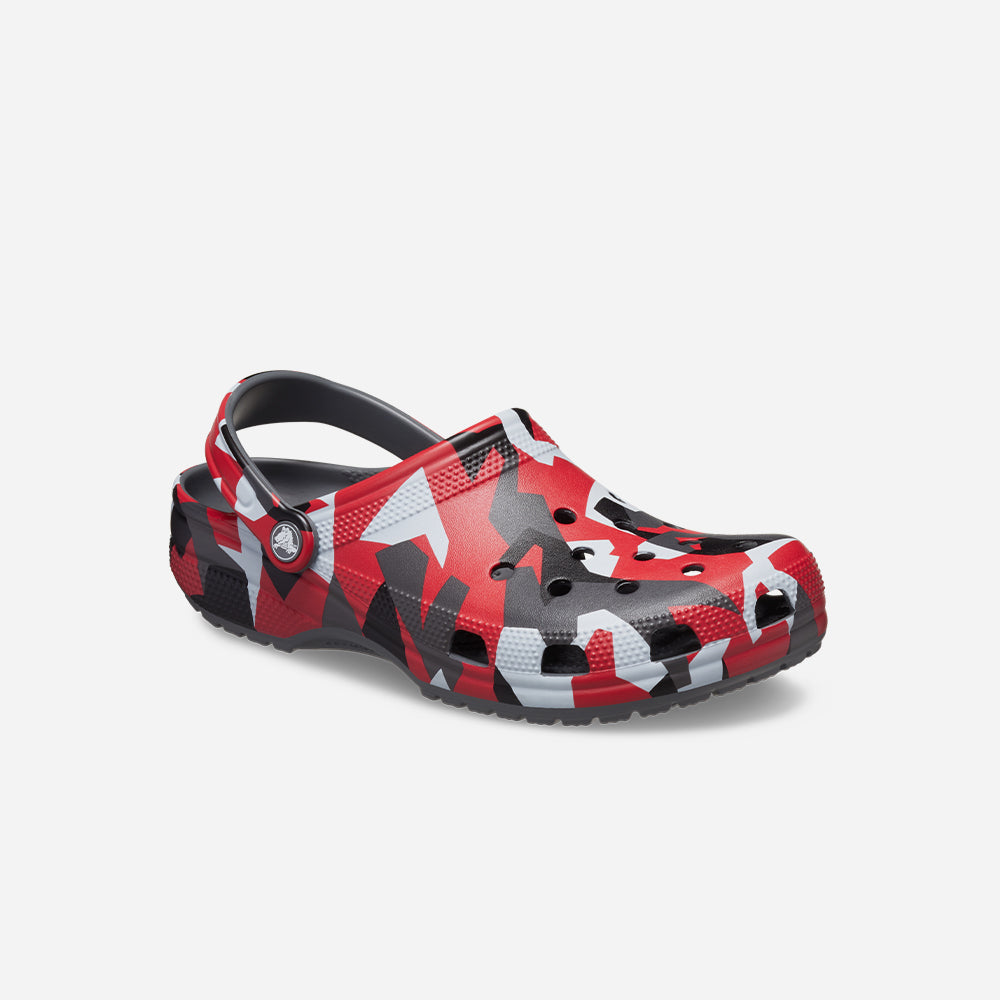 Giày Clog Unisex Crocs Classic Geo Camo - Đỏ - Supersports Vietnam
