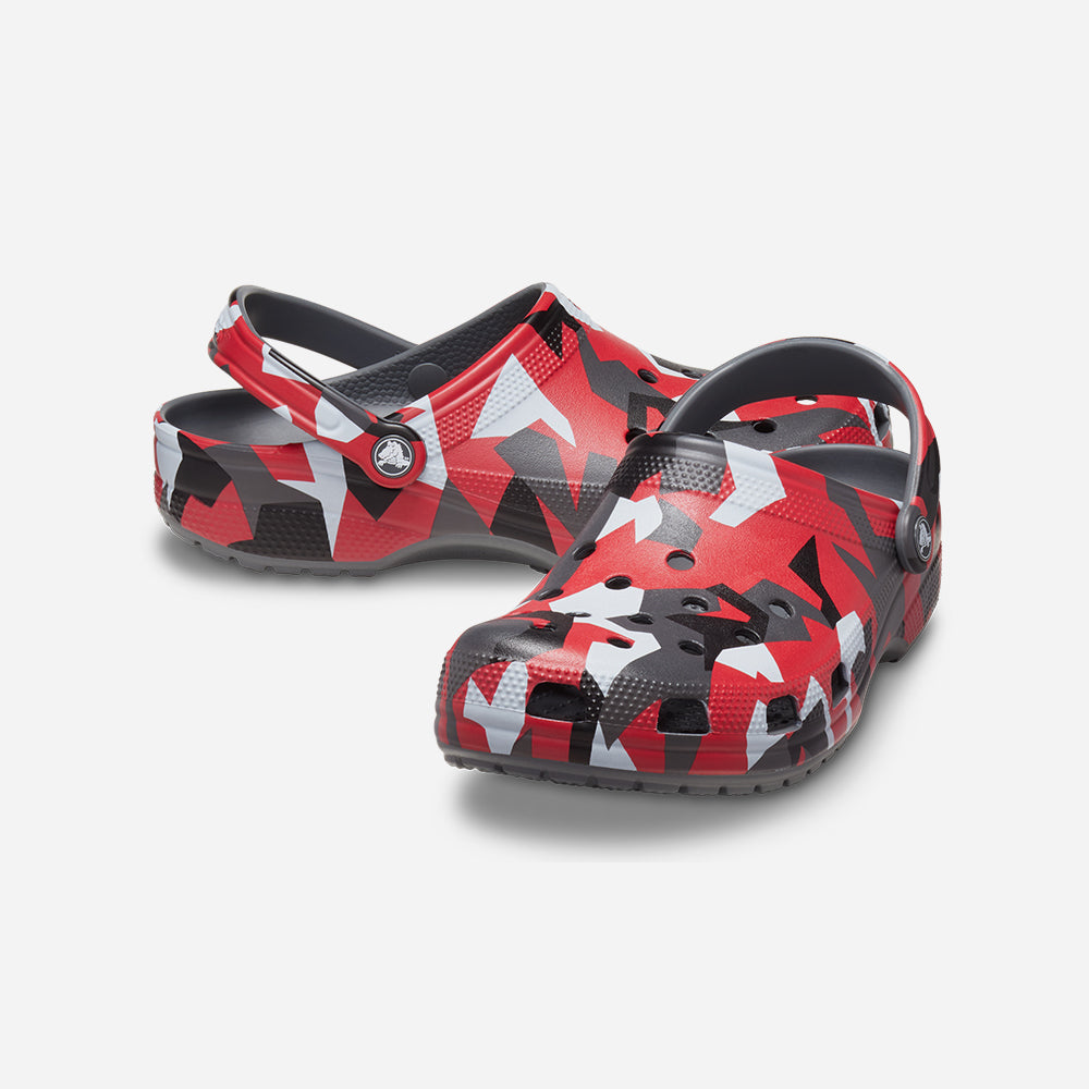 Giày Clog Unisex Crocs Classic Geo Camo - Đỏ - Supersports Vietnam