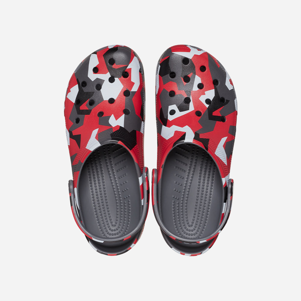 Giày Clog Unisex Crocs Classic Geo Camo - Đỏ - Supersports Vietnam