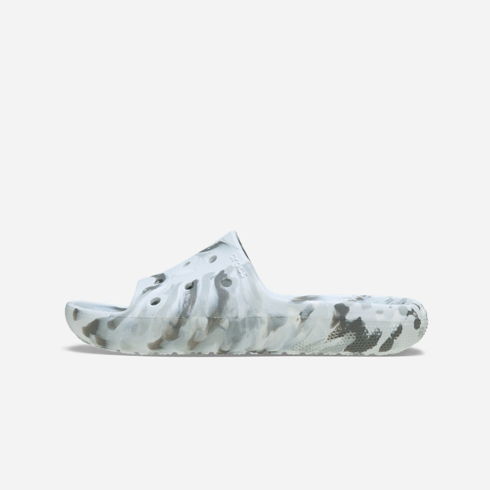 Dép Quai Ngang Unisex Crocs Classic Marbled - Trắng - Supersports Vietnam