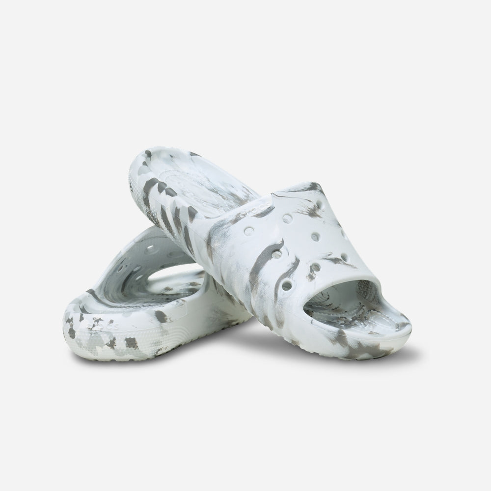 Dép Quai Ngang Unisex Crocs Classic Marbled - Trắng - Supersports Vietnam
