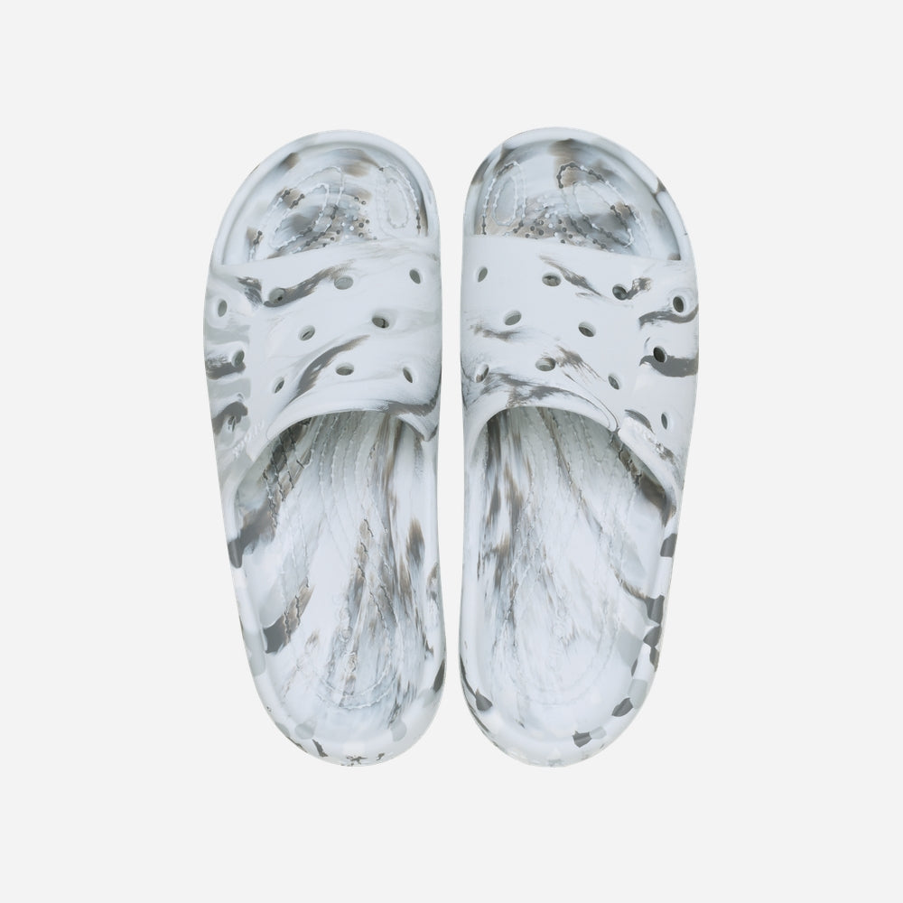 Dép Quai Ngang Unisex Crocs Classic Marbled - Trắng - Supersports Vietnam