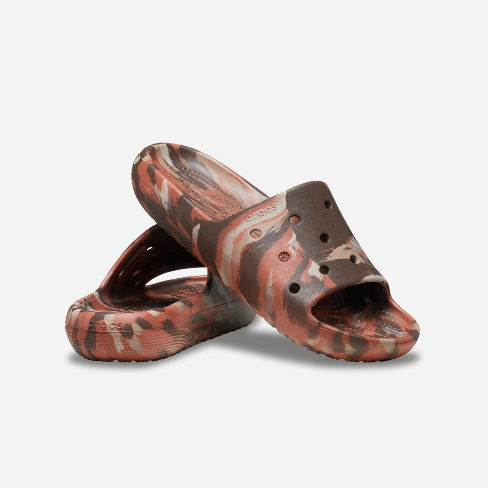 Dép Quai Ngang Unisex Crocs Classic Marbled - Nâu - Supersports Vietnam