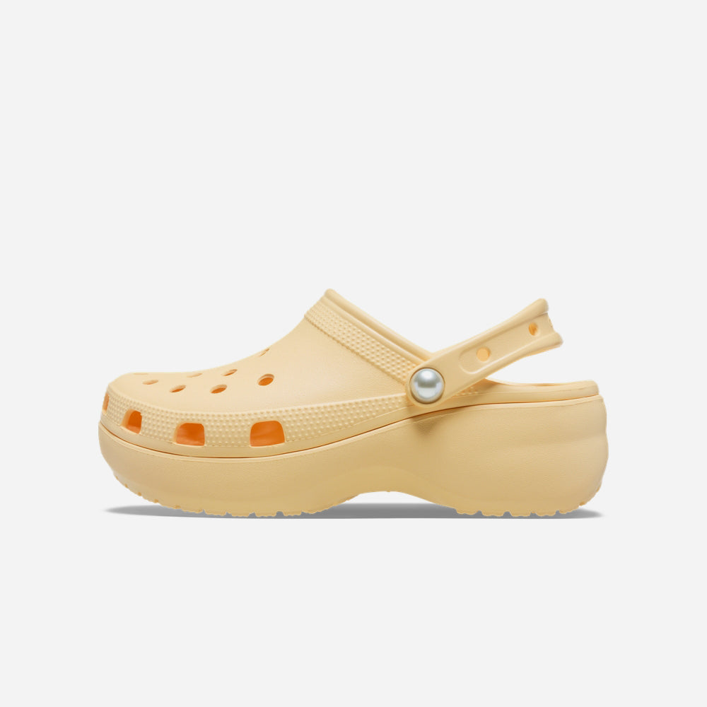 Giày Clog Nữ Crocs Classic Platform Pearl - Vàng - Supersports Vietnam