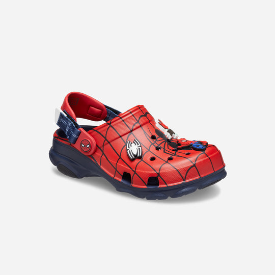 Giày Clog Unisex Crocs Classic Spiderman Web - Đỏ
