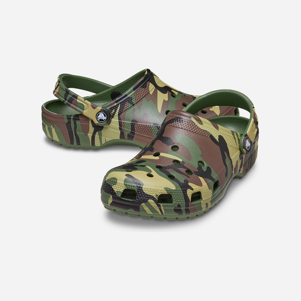 Giày Clog Unisex Crocs Classic Camouflage - Xanh Quân Đội - Supersports Vietnam