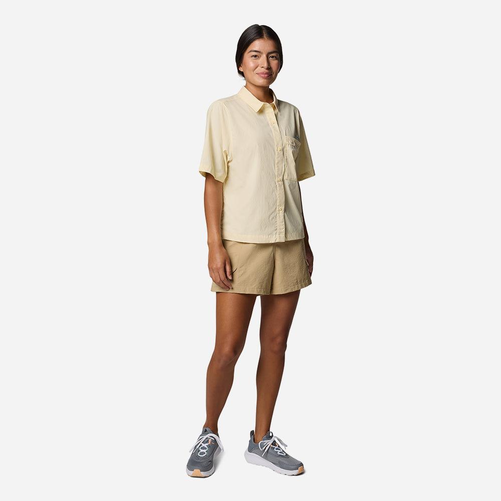 Áo Sơ Mi Tay Ngắn Nữ Columbia Wild Cast™ Short Sleeve - Vàng - Supersports Vietnam
