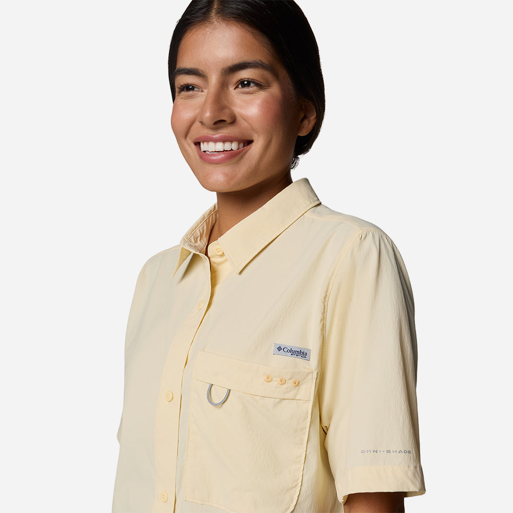 Áo Sơ Mi Tay Ngắn Nữ Columbia Wild Cast™ Short Sleeve - Vàng - Supersports Vietnam
