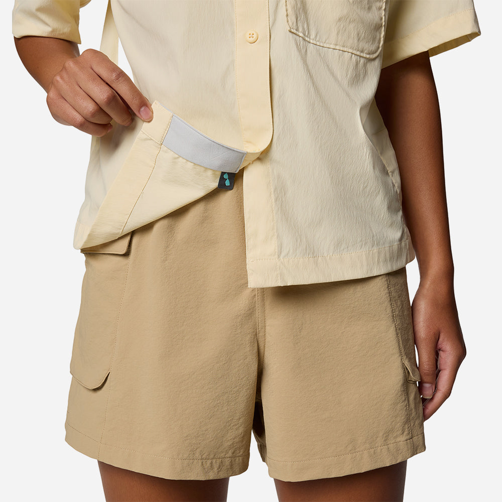 Áo Sơ Mi Tay Ngắn Nữ Columbia Wild Cast™ Short Sleeve - Vàng - Supersports Vietnam