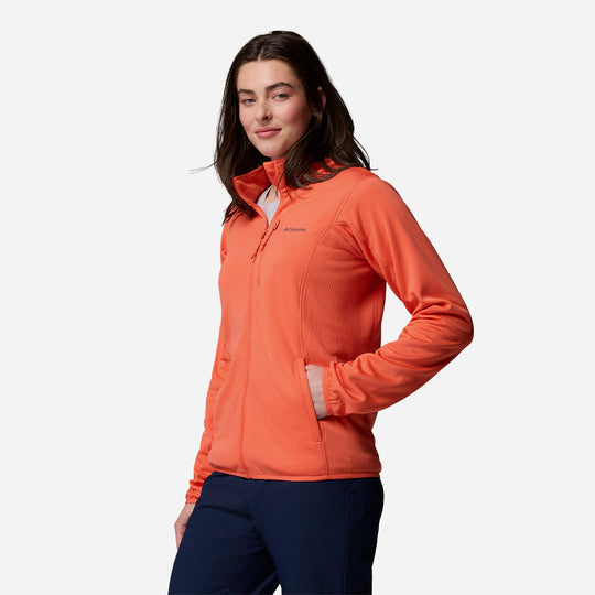 Áo Khoác Nữ Columbia Essential Hike Grid Fleece Full Zip - Cam