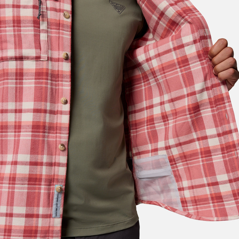 Áo Sơ Mi Tay Dài Nam Columbia Pfg Wild Cast Flannel - Hồng - Supersports Vietnam