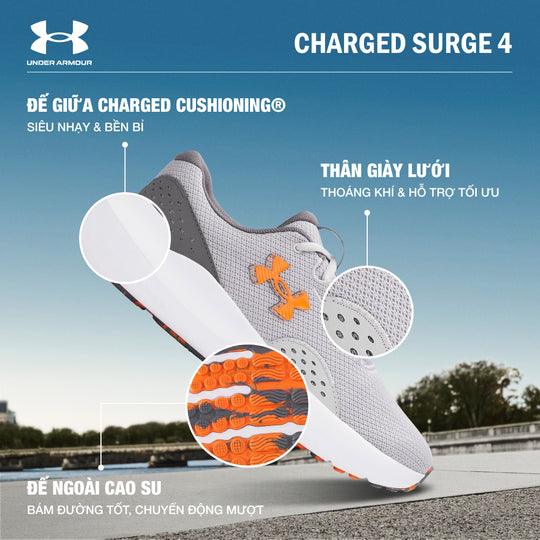 Giày Chạy Bộ Nam Under Armour Charged Surge 4