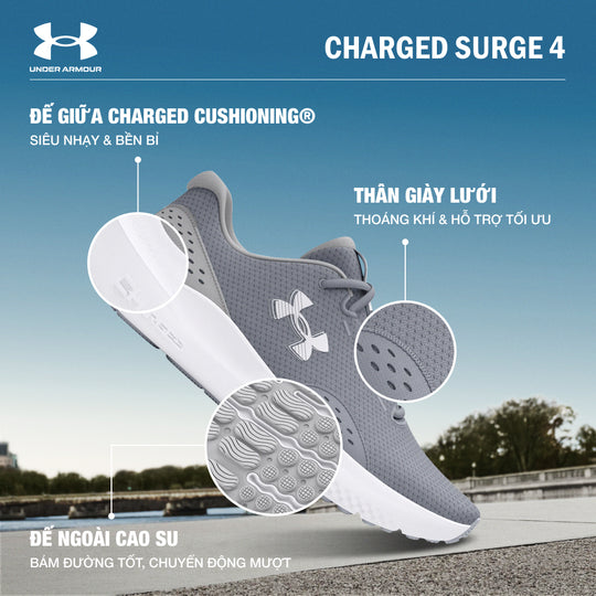 Giày Chạy Bộ Nam Under Armour Charged Surge 4
