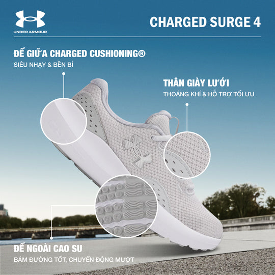 Giày Chạy Bộ Nữ Under Armour Charged Surge 4