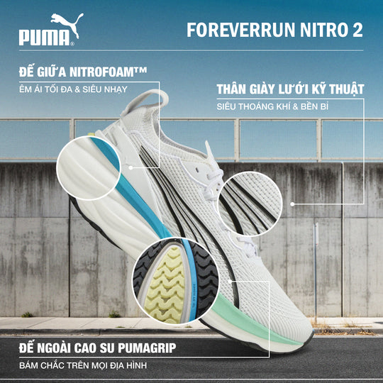 Giày Chạy Bộ Nam Puma Foreverrun Nitro 2 - Trắng