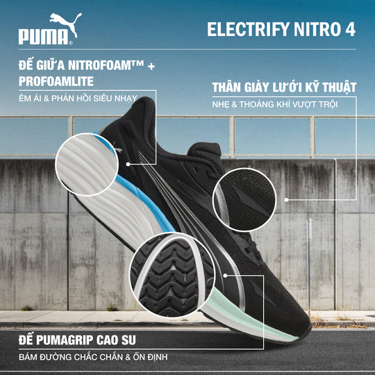 Giày Chạy Bộ Nam Puma Electrify Nitro 4 - Đen