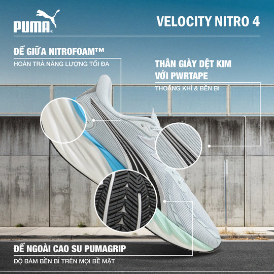 Giày Chạy Bộ Nam Puma Velocity Nitro 4 - Xanh Dương