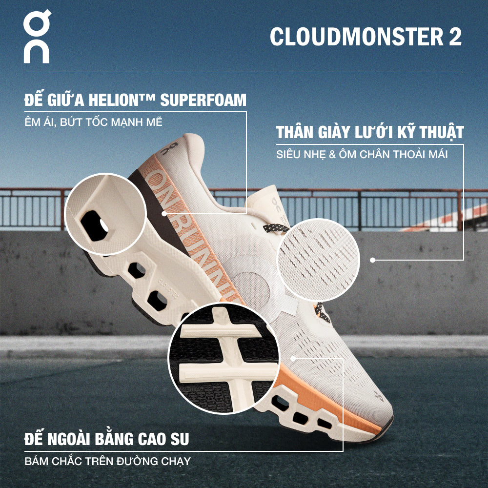 Giày Chạy Bộ Nữ On Running Cloudmonster 2 - Trắng - Supersports Vietnam