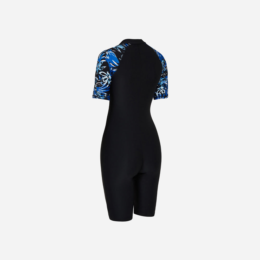 Bộ Đồ Bơi Chống Nắng Nữ Zoggs Kneesuit Sleeve Print - Xanh Navy - Supersports Vietnam