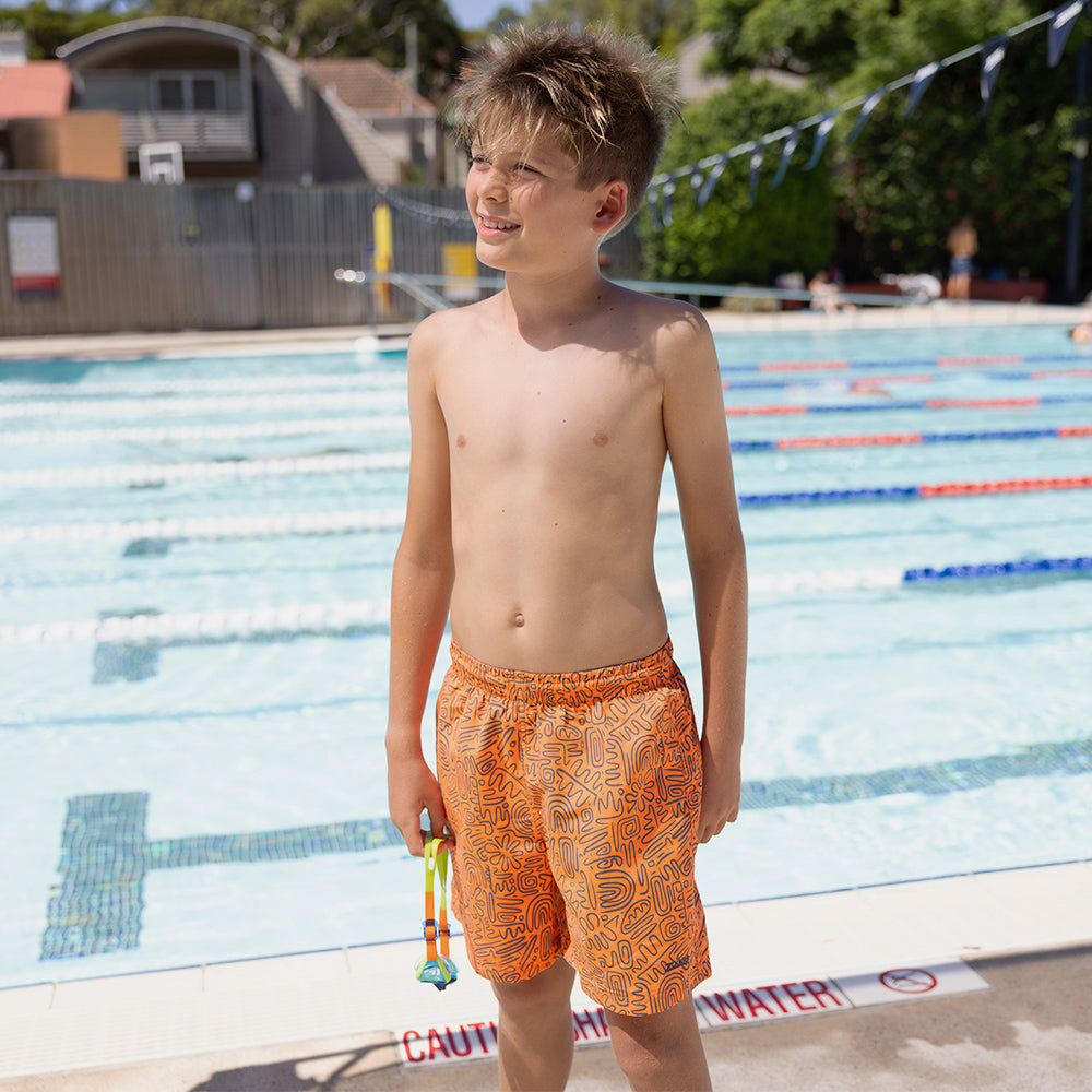 Quần Bơi Bé Trai Zoggs Printed 15 Inch - Cam - Supersports Vietnam