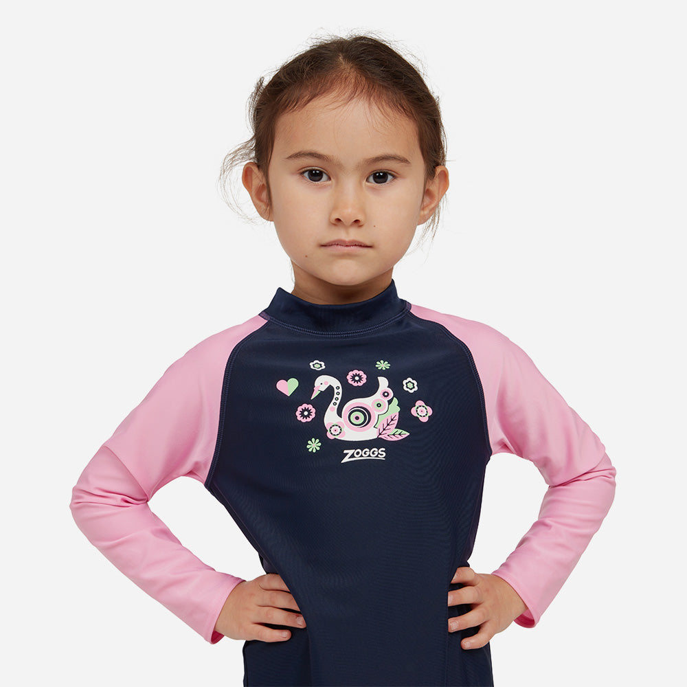 Áo Bơi Chống Nắng Bé Gái Zoggs Zip Sun  Ecolast - Xanh Navy - Supersports Vietnam