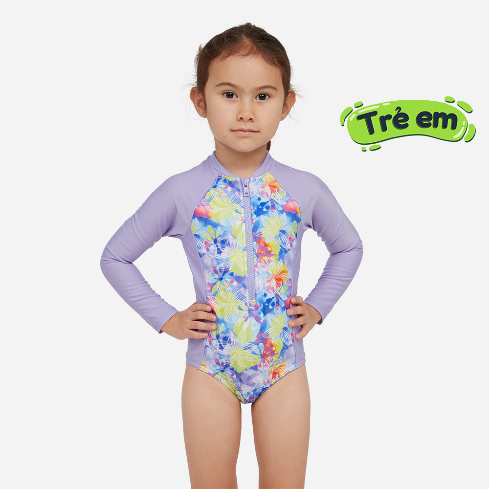 Bộ Đồ Bơi Chống Nắng Bé Gái Zoggs Paddle Sun Protection - Tím - Supersports Vietnam
