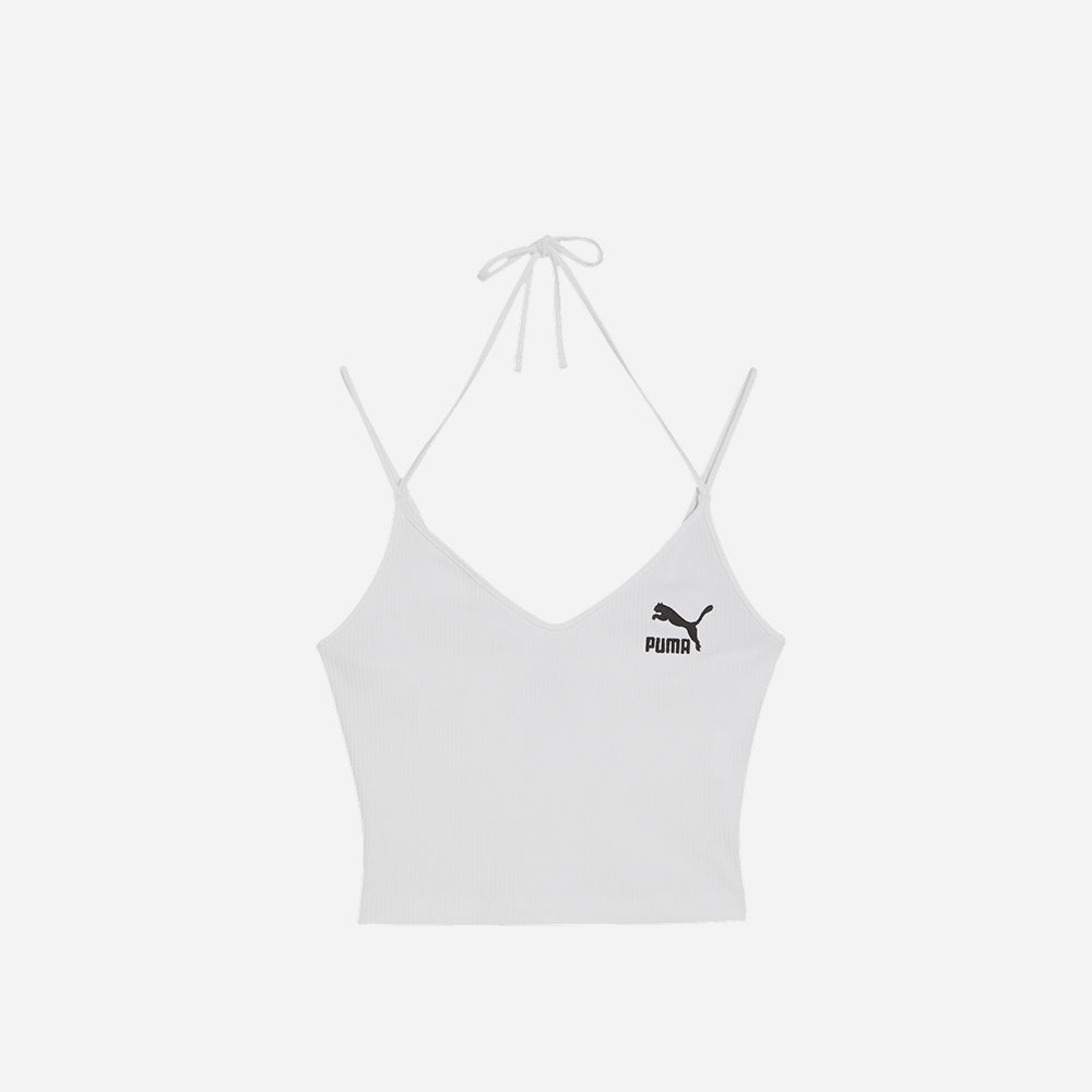 Áo Ba Lỗ Nữ Puma Classics Ribbed Crop - Trắng - Supersports Vietnam