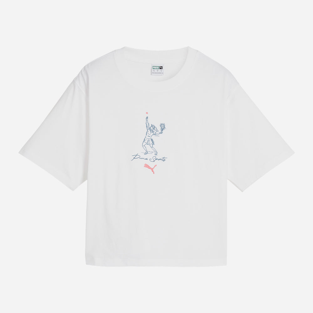 Áo Tay Ngắn Nữ Puma Team Relaxed - Trắng - Supersports Vietnam