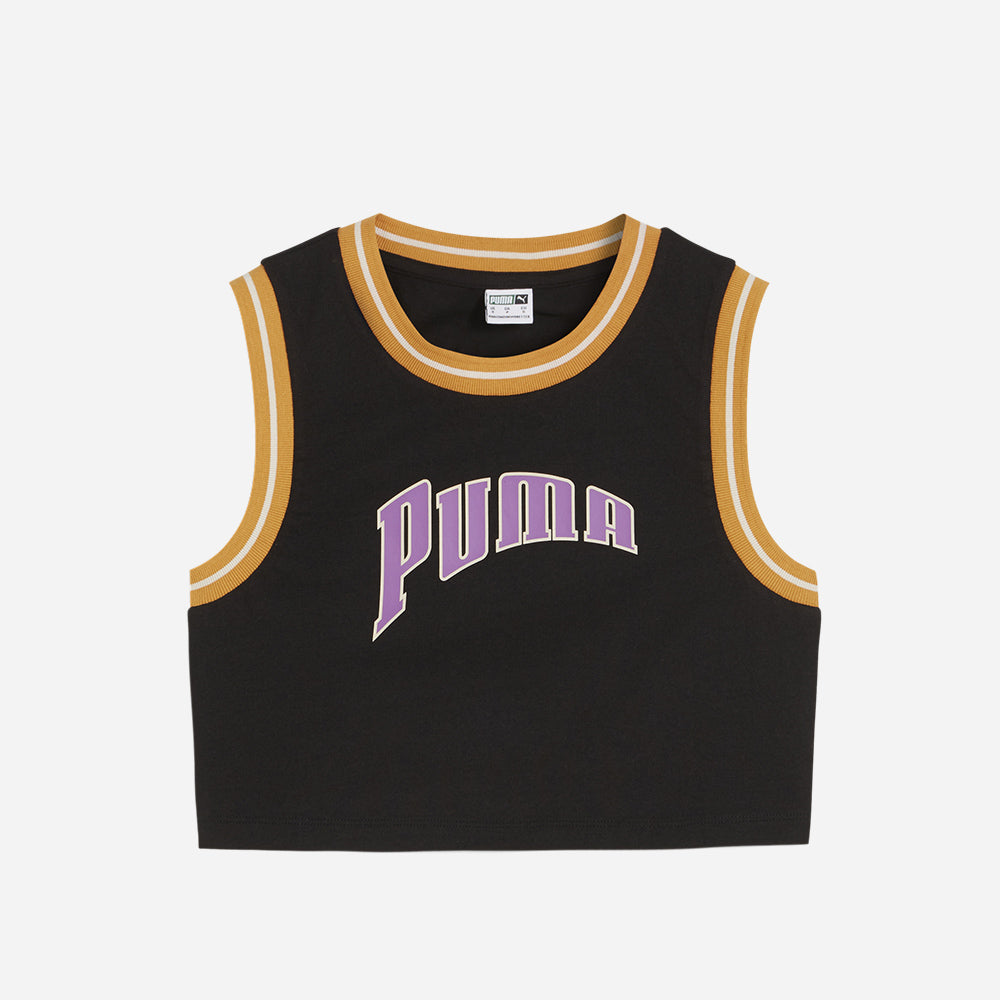 Áo Ba Lỗ Nữ Puma Team For The Fanbase Graphic Cropped - Đen - Supersports Vietnam
