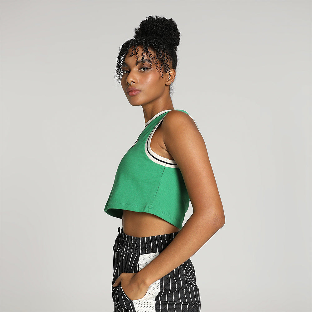 Áo Ba Lỗ Nữ Puma Team For The Fanbase Graphic Cropped - Xanh Lá - Supersports Vietnam