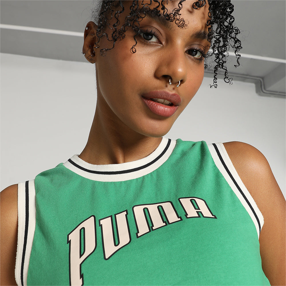 Áo Ba Lỗ Nữ Puma Team For The Fanbase Graphic Cropped - Xanh Lá - Supersports Vietnam