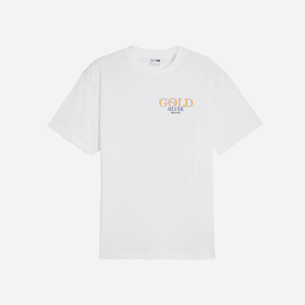 Áo Tay Ngắn Unisex Puma Graphics Fastest - Trắng - Supersports Vietnam