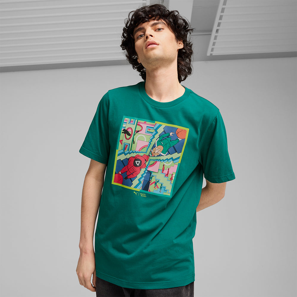 Áo Thun Tay Ngắn Nam Puma Squid Game Graphic - Xanh Lá - Supersports Vietnam