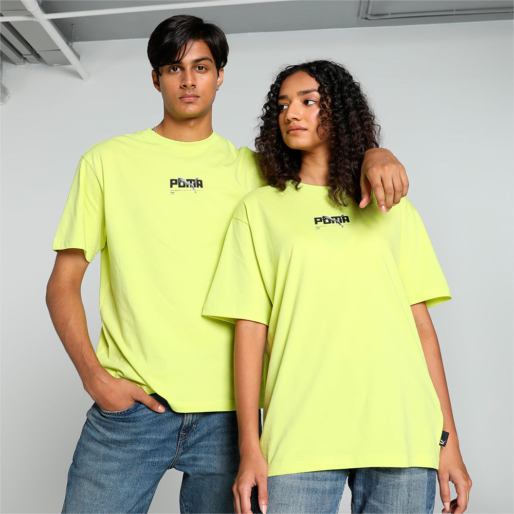 Áo Thun Unisex Puma Graphics Chrome Cat Lime Sheen - Vàng Chanh - Supersports Vietnam