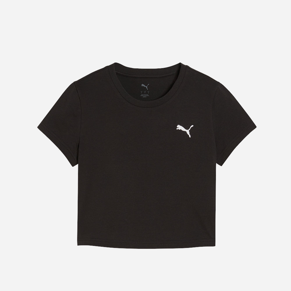 Áo Thun Tay Ngắn Nữ Puma Wardrobe Essential Baby - Đen - Supersports Vietnam