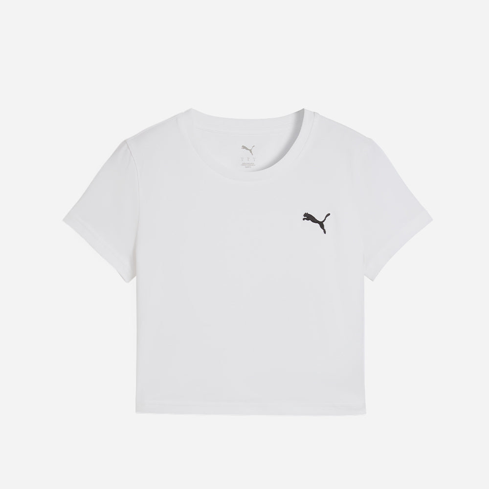 Áo Thun Tay Ngắn Nữ Puma Wardrobe Essential Baby - Trắng - Supersports Vietnam