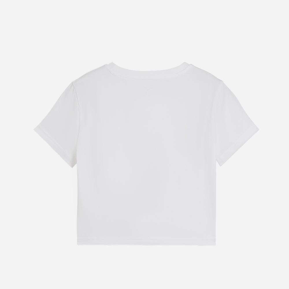 Áo Thun Tay Ngắn Nữ Puma Wardrobe Essential Baby - Trắng - Supersports Vietnam
