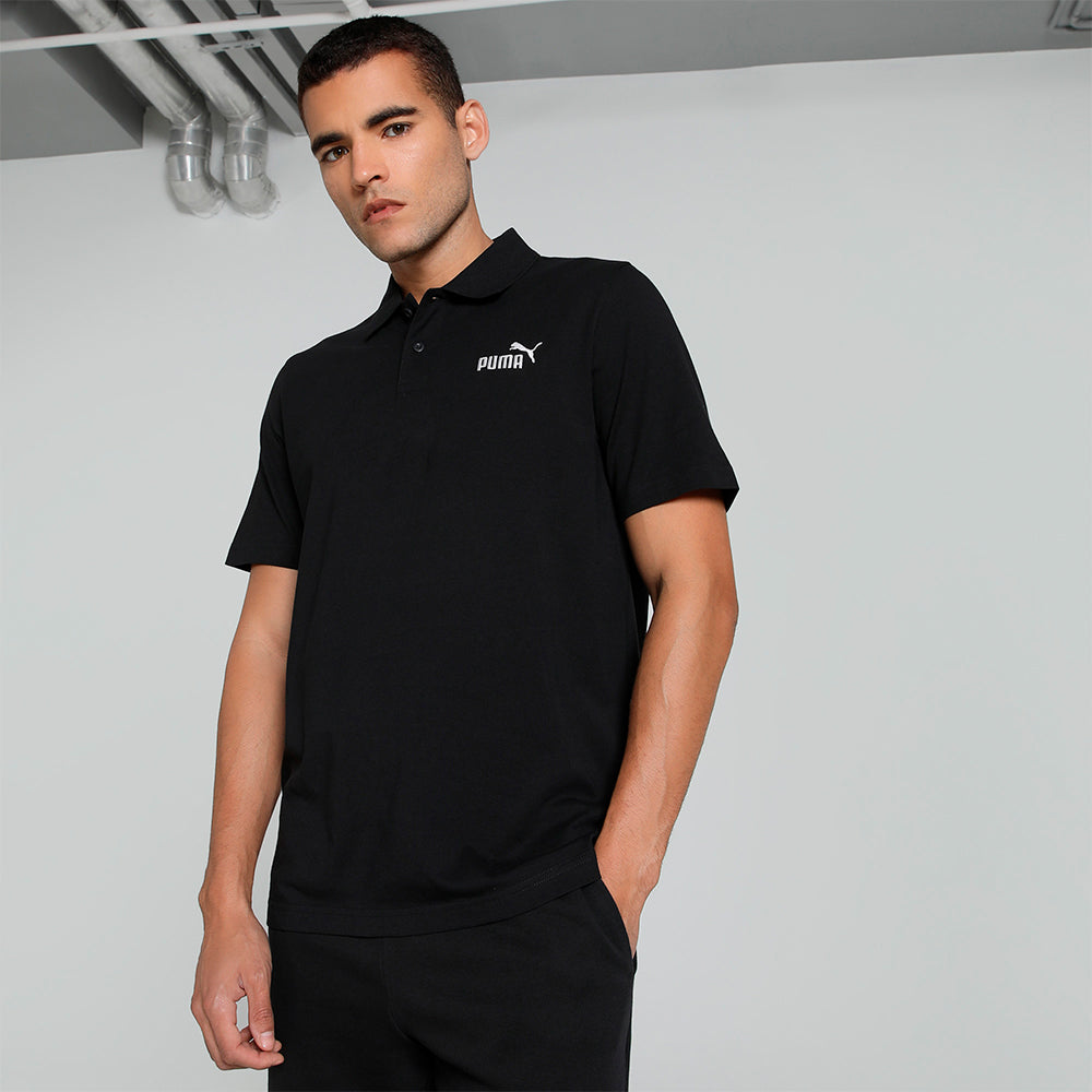 Áo Thun Tay Ngắn Nam Puma Essential No. 1 Logo Jersey Polo - Đen - Supersports Vietnam