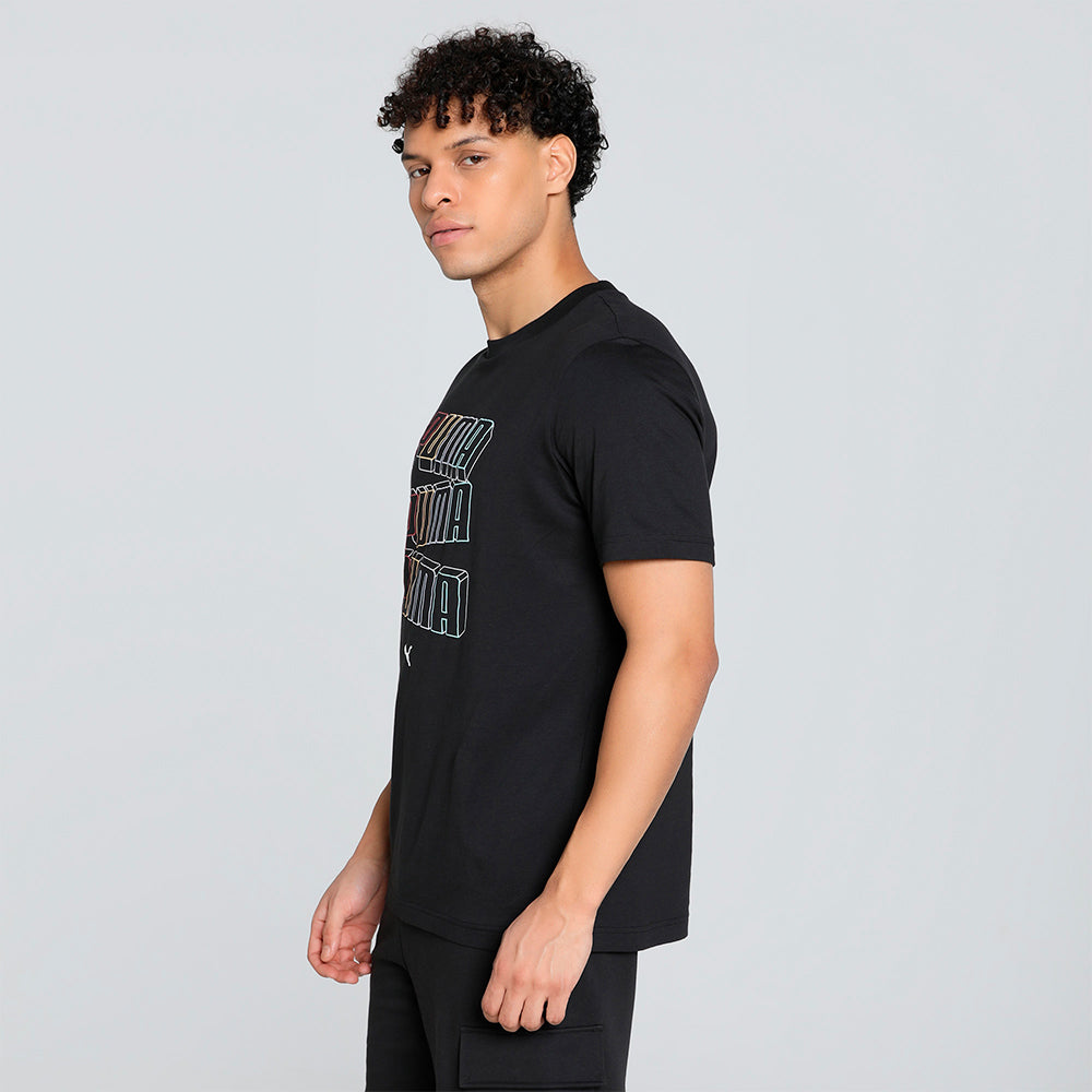 Áo Thun Tay Ngắn Nam Puma Essential Logo Lab Hog - Đen - Supersports Vietnam