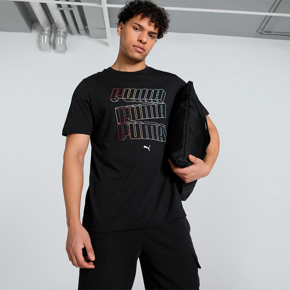 Áo Thun Tay Ngắn Nam Puma Essential Logo Lab Hog - Đen - Supersports Vietnam