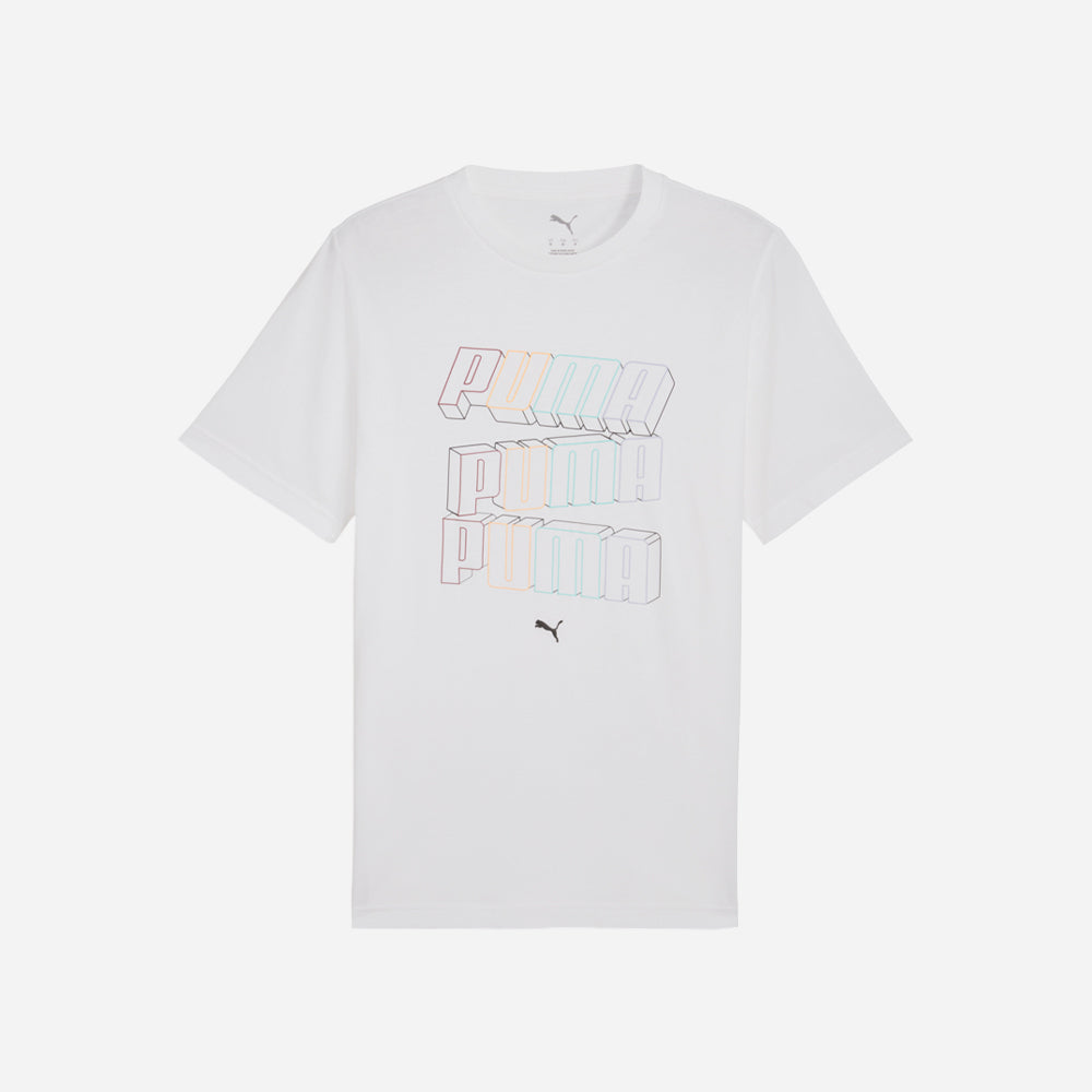 Áo Thun Tay Ngắn Nam Puma Essential Logo Lab Hog - Trắng - Supersports Vietnam