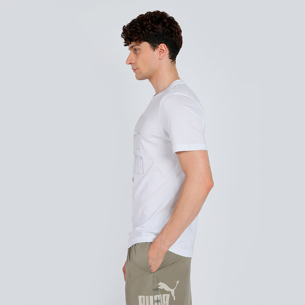 Áo Thun Tay Ngắn Nam Puma Essential Logo Lab Hog - Trắng - Supersports Vietnam