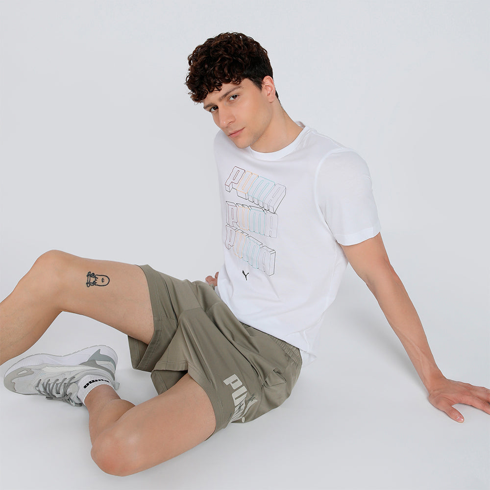 Áo Thun Tay Ngắn Nam Puma Essential Logo Lab Hog - Trắng - Supersports Vietnam