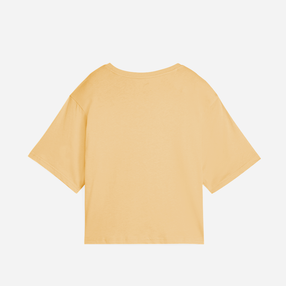 Áo Thun Tay Ngắn Nữ Puma Essential Cropped No. 1 Logo - Cam - Supersports Vietnam