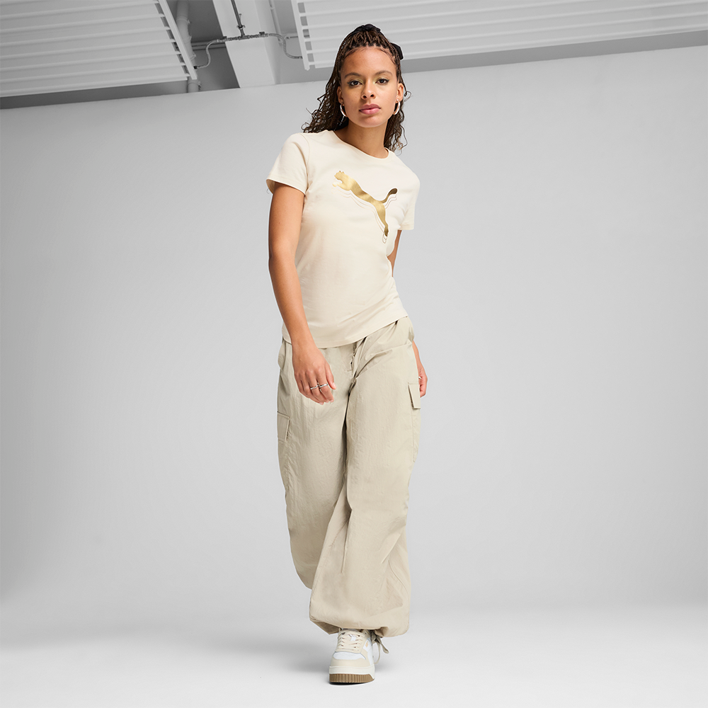 Áo Thun Tay Ngắn Nữ Puma Metallic - Be - Supersports Vietnam